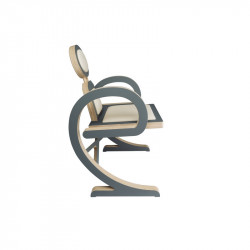 Profil chaise ELENA design et tendance en bois, gris/beige de profil