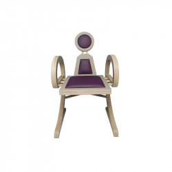 Chaise ELENA design et tendance en bois, taupe/violet