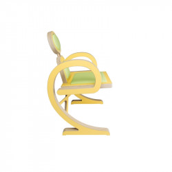 Profil chaise ELENA design et tendance en bois, jaune/vert de profil