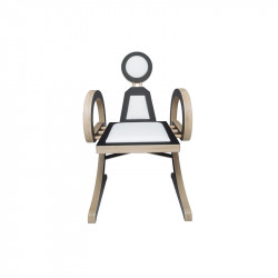 Chaise ELENA design et tendance en bois, noir/blanc