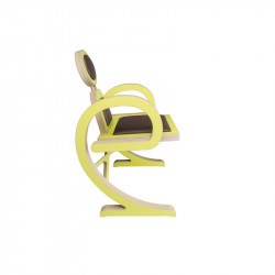 Chaise ELENA design et tendance en bois, vert/marron de profil