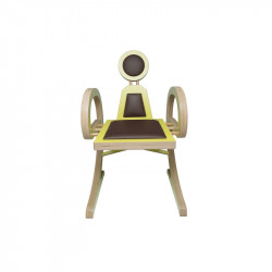 Chaise ELENA design et tendance en bois, vert/marron