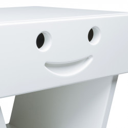 Zoom table de chevet sourire pour enfant, couleur blanc
