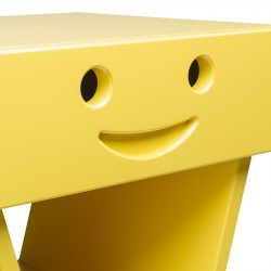 Zoom table de chevet sourire pour enfant, couleur jaune