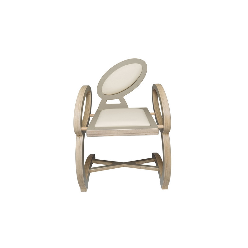 Chaise NOELA en bois design, couleur taupe/beige
