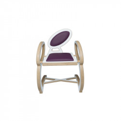 Chaise NOELA en bois design, couleur blanc/violet