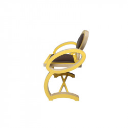 Profil chaise NOELA en bois design, couleur jaune/marron