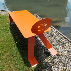 Banc extérieur en métal ludique, coloré et original, couleur orange