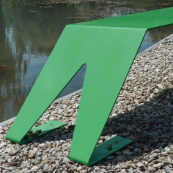 Banc extérieur en métal ludique, coloré et original, couleur vert