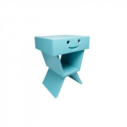 Table de chevet sourire pour enfant, couleur cyan