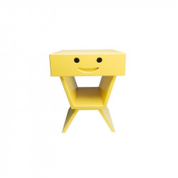 Table de chevet sourire pour enfant, couleur jaune