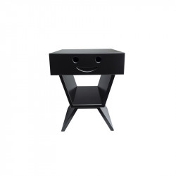 Table de chevet sourire pour enfant, couleur noir