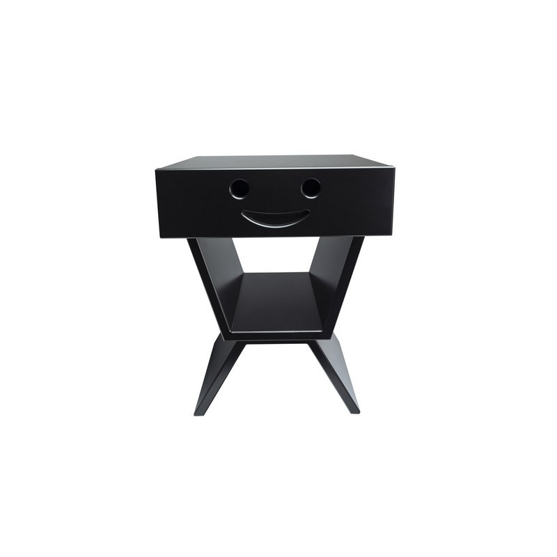 Table de chevet sourire pour enfant, couleur noir