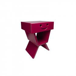 Profil table de chevet sourire pour enfant, couleur bordeau