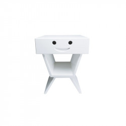 Table de chevet sourire pour enfant, couleur blanc