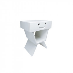 Profil table de chevet sourire pour enfant, couleur blanc