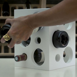 Présentoir à vins "cube" laqué blanc 6 bouteilles