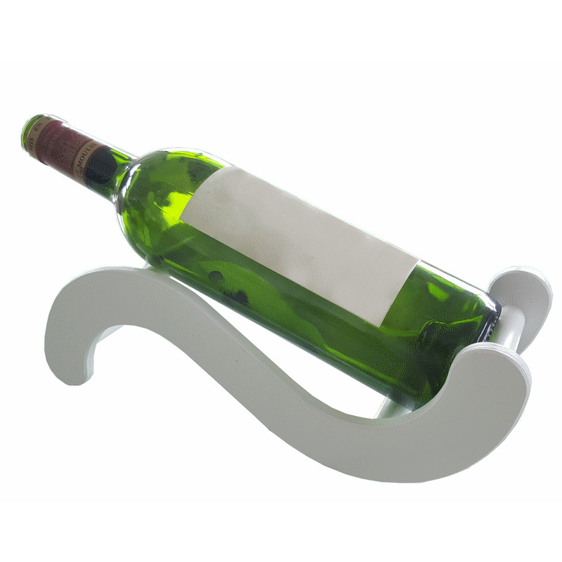 Présentoir à vin "S" en bois, couleur blanc Présentoir à vin "S" en bois, couleur blanc