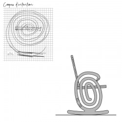 Croquis d'intention chaise à bascule "Cobra" originale, design et élégante