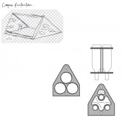 Croquis d'intention porte bouteilles "triangle"