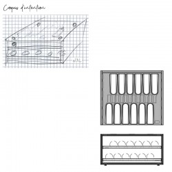 Croquis d'intention casier rangement à vins