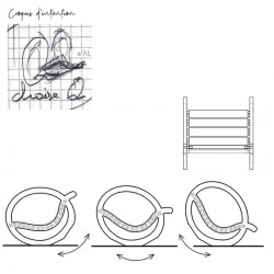 Croquis d'intention chaise à bascule "QUIETUDE" originale en bois