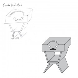 Croquis d'intention table de chevet TRISTAN pour enfant