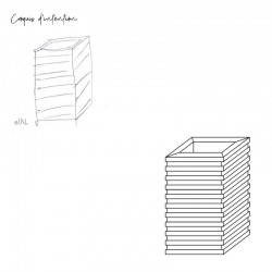 Croquis d'intention meuble d'appoint rectangle design, fonctionnel et élégant, couleur blanc