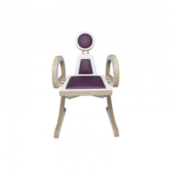 Chaise ELENA design et tendance en bois, blanc/violet