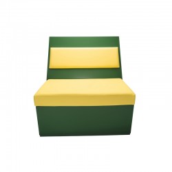 Banquette originale et design, couleur vert/jaune