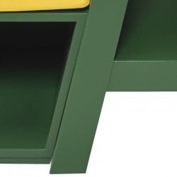 Rangement banquette originale et design, couleur vert/jaune