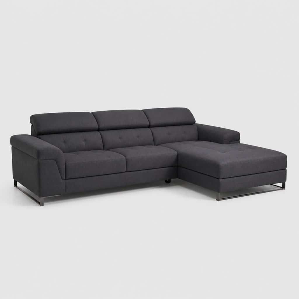 Grand canapé convertible d'angle gris anthracite 4 à 5 places