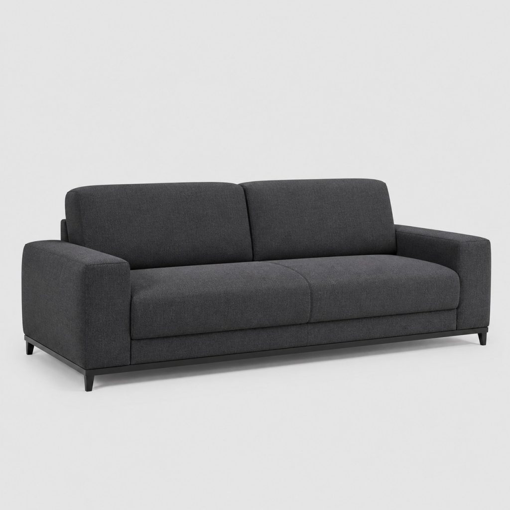 Canapé convertible express en tissu anthracite, position assise