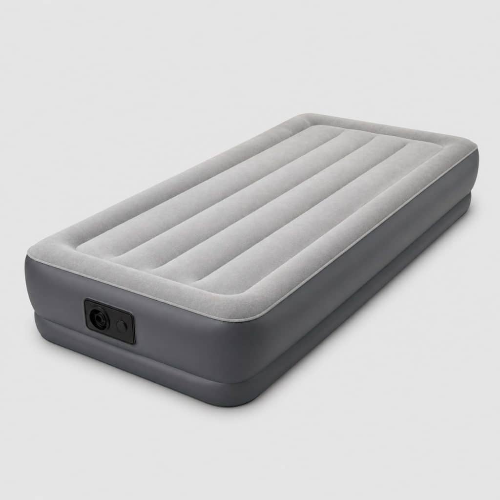 Matelas gonflable 1 personne gris à gonfleur électrique intégré