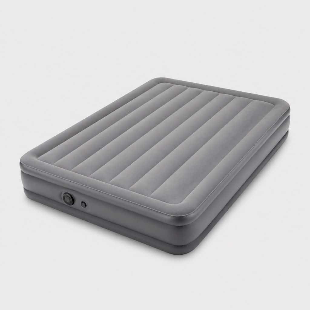 Matelas gonflable double gris à gonfleur électrique intégré