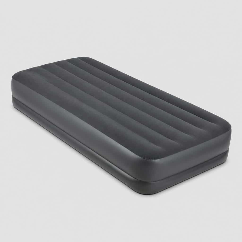 Matelas gonflable une place gris foncé en PVC épais à colonnes