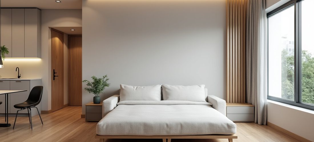 découvrez comment optimiser la circulation dans un studio avec un canapé clic-clac une fois déplié, pour un espace à la fois confortable et fonctionnel.